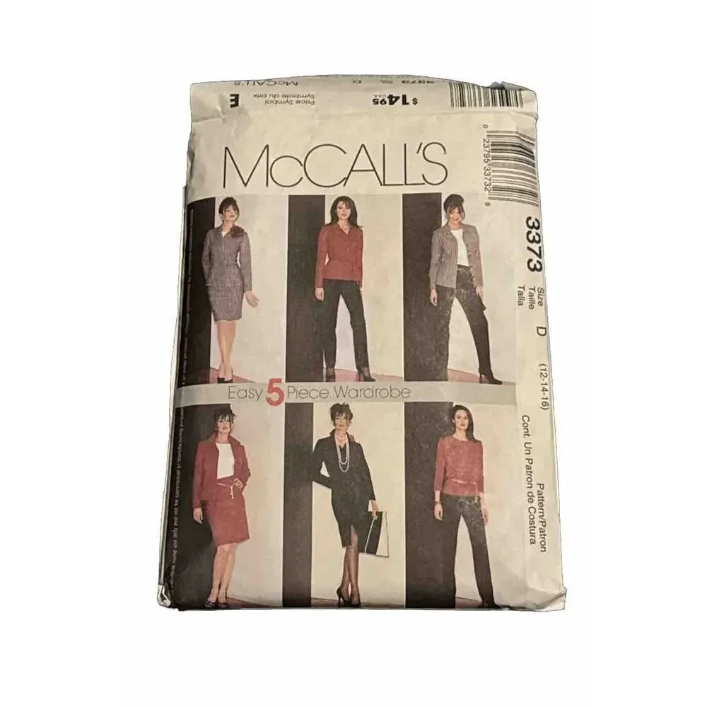 McCall's #3373 Misses' Petite Dress Shirt Jacket Top Pants Ski Size(12-16) UNCUT